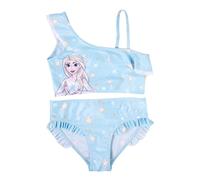 Disney La Reine des Glaces Bikini à Volants pour Fille - Elsa Frozen Maillot de Bain Deux pièces Enfant Bleu (FR/NL/SE/PL, Numérique, 98, 104, Regular, Bleu)
