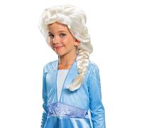 Disney - La Reine des Neige 2 - Perruque Elsa Enfant - Accessoire Costume Officiel DInsey - Cheveux Blond - Taille Unique - Pour Déguisement - Parfait pour Fêtes et Cosplay
