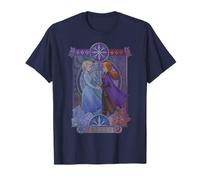 Disney La Reine des Neiges 2 Anna & Elsa Stained Glass Portrait T-Shirt
