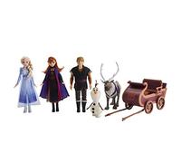 Disney La Reine des Neiges 2 - Coffret poupées Anna, Elsa, Kristoff, Olaf, Sven et son traineau, inspiré du film de Disney, La Reine des neiges 2