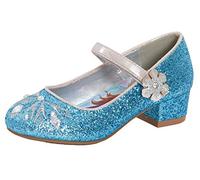 Disney La Reine des Neiges 2 Sandales à talons bas Anna et Elsa pour fille Bleu scintillant, Frozen 2., 30 EU