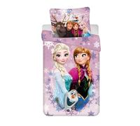 Disney La Reine des Neiges Anne Elsa Parure de lit pour enfant Housse de couette 135 x 140 x 200 cm Violet