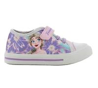 Disney La Reine des Neiges Baskets en toile violette avec motif floral, fermeture , détails scintillants, bleu, 32 EU