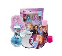 Disney La Reine des Neiges Coffret cadeau beauté pour enfants - Comprend un vernis à ongles bleu sarcelle, un brillant à lèvres, un baume à lèvres et un miroir La Reine des Neiges - Kit de maquillage