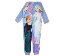 Disney LA REINE DES NEIGES, Combinaison, Grenouillère, Garçon, Fille, (2 à 8 Ans) Mixte, Enfants, Zip, 1 Pièce, Doux, Mignon, Chaud, Pyjama, Barboteuse, Modèle WD14085 S1-4A, BLEU