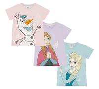 Disney La Reine des Neiges - Elsa, Anna, Olaf - Trois Paquets 100% Coton Tee Shirt pour Filles