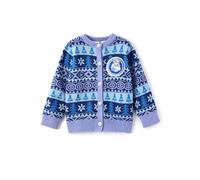 Disney La Reine des Neiges Elsa Anna Princess Pull de Noël à manches longues et col rond 2-6 ans, Elsa bleue, 3-4 ans