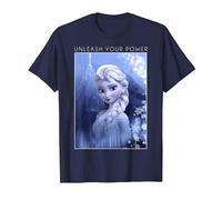 Disney La Reine des Neiges Elsa Unleash Your Power Poster T-shirt graphique T-Shirt, Homme, Bleu Marine, 5XL