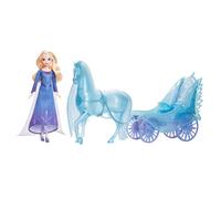 DISNEY La Reine des neiges Elsa Voiture tirée par des chevaux et poupée de jeu, pour filles 3+ MATTEL