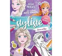 Disney La Reine des Neiges - Je colorie mes amies - Mon grand carnet de styliste - Anna et Elsa - avec stickers Collectif (Illustration), Collectif (Auteur)
