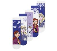 Disney La Reine des Neiges Lot de 5 paires de socquettes pour fille Violet/blanc, violet/blanc, 31-34