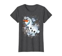 Disney La Reine des Neiges Olaf danse dans les flocons de neige graphique T-Shirt, Femme, Chiné Foncé, S