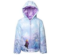 Disney La Reine des Neiges Olaf Elsa Princess Anna Veste matelassée zippée pour enfant, Bleu, 7-8