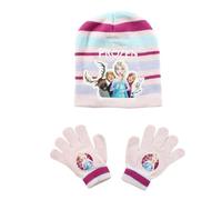Disney La Reine des Neiges, Pack 2 Pièces, Enfant, Extensible, (2 à 8 Ans), Bonnet + Gants, Doux, Mignon, Chaud, Chapeaux, Fille, Garçon, Modèle FRO23-2997-S1-TU-24 CM