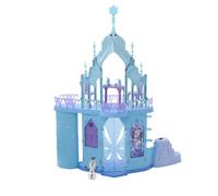 Disney La Reine des Neiges Palais de glace d’Elsa avec figurine Olaf, 5 zones de jeu et 21 accessoires, plus de 80 cm de haut, inspiré des films, JGG41