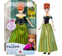 Disney La Reine des Neiges Poupée Anna Chantante, Tenue du Film Inclue, Version Anglaise, À Collectionner, Jouet pour Enfant de 3 Ans et Plus, HLW56