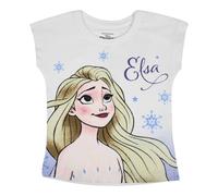 Disney LA Reine des NEIGES, T Shirt, Garçon, Fille, (2 à 8 Ans), Polo, Débardeur, Chemise, Imprimé, Vêtements, Unisexe, Enfants, Sport, Respirant, Modèle DIS FROZ 5202C386 S1-2A, Blanc