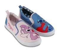 Disney Ladies Lilo and Stitch Shoes - Ladies Classic Lilo and Stitch Slip on Sneakers Lilo and Stitch Canvas Slip on Sneakers (Light Blue, 11)