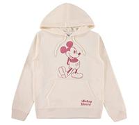 Disney Ladies Mickey Mouse Fashion Shirt Mickey Mouse Hoodie with Foil (Ivory Foil, 3X-Large)