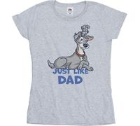 Disney - "Lady And The Tramp Just Like Dad" T-shirt pour femme BI26177 (XL) (Gris)