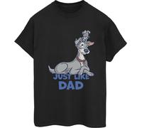 Disney - "Lady And The Tramp Just Like Dad" T-shirt pour femme BI30762 (3XL) (Noir)