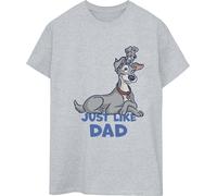 Disney - "Lady And The Tramp Just Like Dad" T-shirt pour femme BI30762 (M) (Gris)