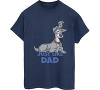 Disney - "Lady And The Tramp Just Like Dad" T-shirt pour femme BI30762 (XL) (Bleu marine)