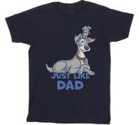 Disney - "Lady And The Tramp Just Like Dad" T-shirt pour homme BI33890 (5XL) (Bleu marine)