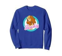 Disney Lady Face Lady and the Tramp Sweatshirt, Unisexe pour adultes, Bleu Royal, S