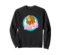 Disney Lady Face Lady and the Tramp Sweatshirt, Unisexe pour adultes, Noir, S