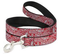 Disney Laisse pour chien Motif Cars 3 Lightning McQueen Icons Collage Blanc/rouge 1,2 m de long 3,8 cm de large