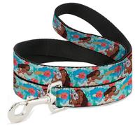 Disney Laisse pour Chien Motif Fleurs de Moana Bleu 1,8 m de Long 1,3 cm de Large