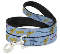 Disney Laisse pour chien Motif Pluto Poses et citations Bleu/rouge/jaune 1,2 m de long 3,8 cm de large