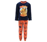Disney Le Roi Leon Pyjama pour Fille, T-Shirt et Pantalon Long en Velours Simba Pyjama en Polaire Douce pour Enfants, Taille 6 Ans | Orange