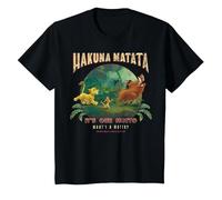 Disney Le Roi Lion Hakuna Matata C'est notre devise Photo de groupe T-Shirt, Enfant, Noir, 2 ans