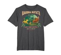 Disney Le Roi Lion Hakuna Matata C'est notre devise Photo de groupe T-Shirt, Homme Grandes tailles, Chiné Foncé, 5X Tall