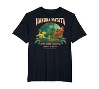 Disney Le Roi Lion Hakuna Matata C'est notre devise Photo de groupe T-Shirt, Homme Grandes tailles, Noir, 3X Tall