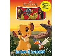 Disney Le Roi Lion Lecture et Aventures - Livres d'activités pour Enfants, Livre illustré de 12 Pages, 4 Figurines