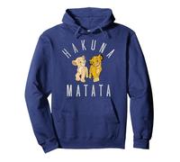 Disney Le Roi Lion Nala et Simba Hakuna Matata Sweat à Capuche, Unisexe pour adultes, Bleu Marine, XXL