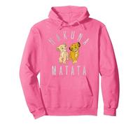 Disney Le Roi Lion Nala et Simba Hakuna Matata Sweat à Capuche, Unisexe pour adultes, Rose vif, XL