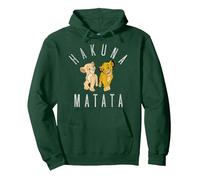 Disney Le Roi Lion Nala et Simba Hakuna Matata Sweat à Capuche, Unisexe pour adultes, Vert Forêt, XXL