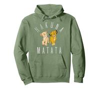 Disney Le Roi Lion Nala et Simba Hakuna Matata Sweat à Capuche, Unisexe pour adultes, Vert sauge, L