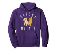 Disney Le Roi Lion Nala et Simba Hakuna Matata Sweat à Capuche, Unisexe pour adultes, Violet, L