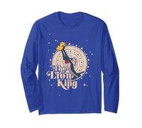 Disney Le Roi Lion Rafiki And Simba Mandala Portrait Manche Longue, Unisexe pour adultes, Bleu Royal, M