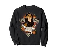 Disney Le Roi Lion Scar Je suis entouré d'idiots Sweatshirt, Unisexe pour adultes, Noir, S