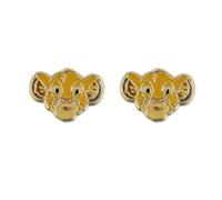 Disney Boucles d'oreilles à tige plaquées or Simba Le Roi Lion, taille unique, Plaqué or jaune, Pas de gemme