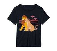 Disney Le Roi Lion Simba et Nala Love T-Shirt T-Shirt, Femme Grandes tailles, Noir, 1X