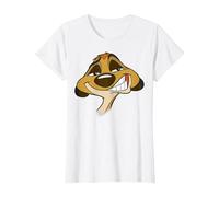 Disney Le Roi Lion Timon Big Face T-Shirt, Femme, Blanc, XL