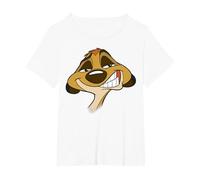 Disney Le Roi Lion Timon Big Face T-Shirt, Femme Grandes tailles, Blanc, 4X