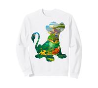 Disney Le Roi Lion Timon Pumbaa Simba Silhouettes Fill Sweatshirt, Unisexe pour adultes, Blanc, M